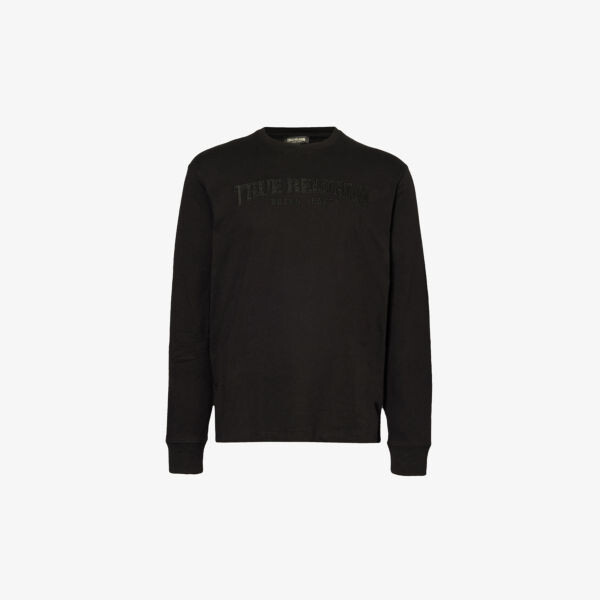 Футболка из хлопкового джерси с круглым вырезом и фирменным принтом True Religion, черный
Футболка из хлопкового джерси с круглым вырезом и фирменным принтом True Religion, черный