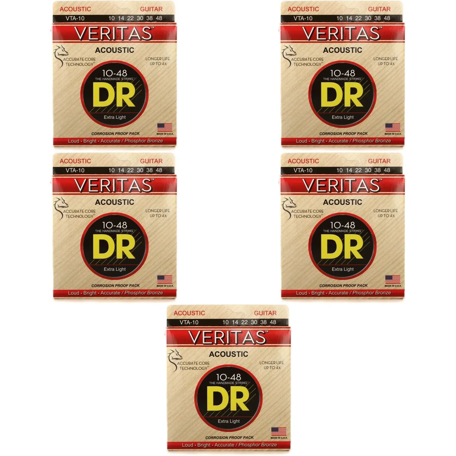 Струны для акустической гитары DR Strings VTA-10 Veritas Phosphor Bronze — .010-.048 Extra Light (5 шт.)
Струны для акустической гитары DR Strings VTA-10 Veritas Phosphor Bronze — .010-.048 Extra Light (5 шт.)