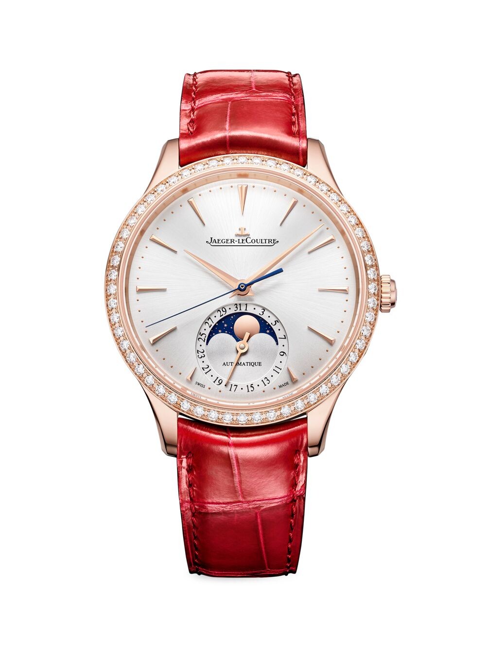 Ультратонкие часы Master с кожаным ремешком из розового золота и бриллиантов Jaeger-LeCoultre, красный
Ультратонкие часы Master с кожаным ремешком из розового золота и бриллиантов Jaeger-LeCoultre, красный