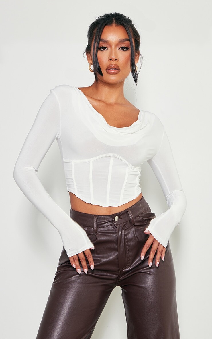 PrettyLittleThing Кремовый облегающий корсет с глубоким вырезом и длинными рукавами
PrettyLittleThing Кремовый облегающий корсет с глубоким вырезом и длинными рукавами