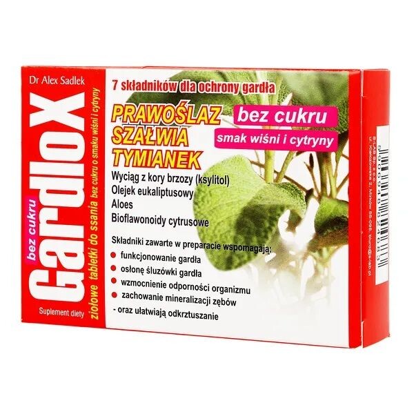 Защитные пастилки для горла Gardlox Pastylki o Smaku Wiśniowo - Cytrynowym, 16 шт
Защитные пастилки для горла Gardlox Pastylki o Smaku Wiśniowo - Cytrynowym, 16 шт
