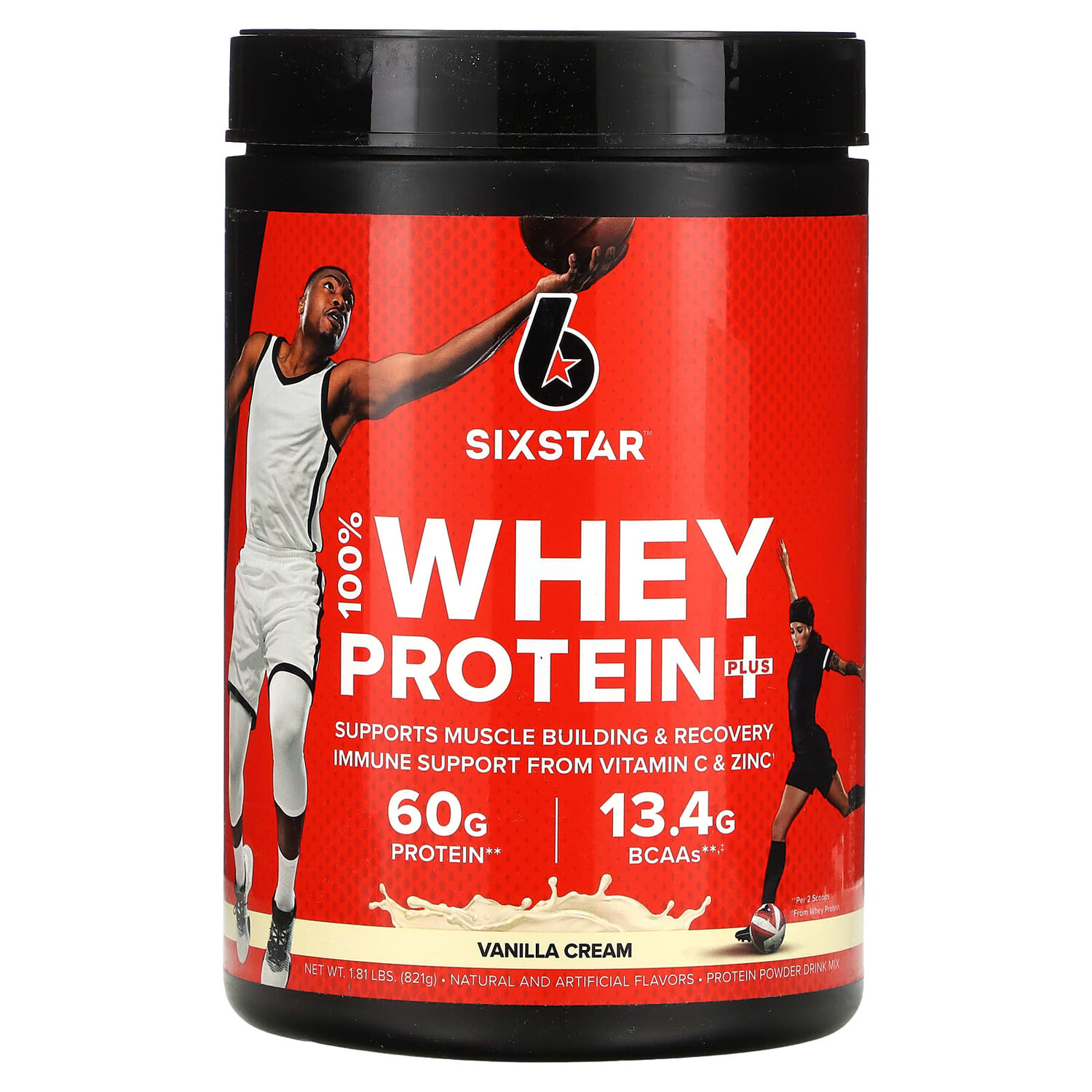 100% Whey Protein Plus, сывороточный протеин, со вкусом ванильного крема, 821 г (1,81 фунта), SIXSTAR
100% Whey Protein Plus, сывороточный протеин, со вкусом ванильного крема, 821 г (1,81 фунта), SIXSTAR