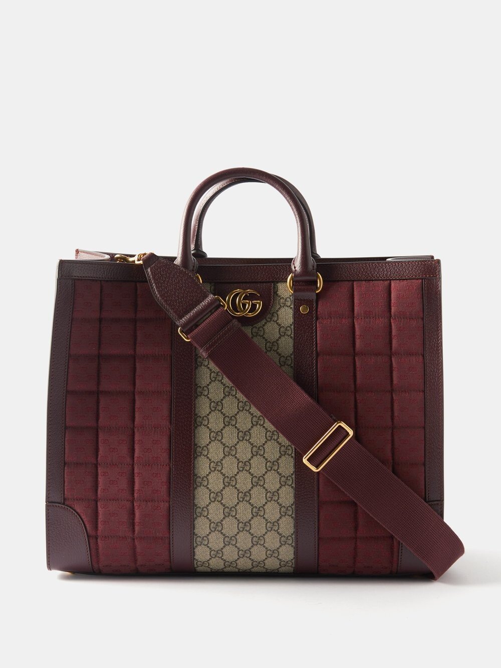 Большая стеганая сумка-тоут из холщовой ткани gg supreme Gucci, бургундия
Большая стеганая сумка-тоут из холщовой ткани gg supreme Gucci, бургундия