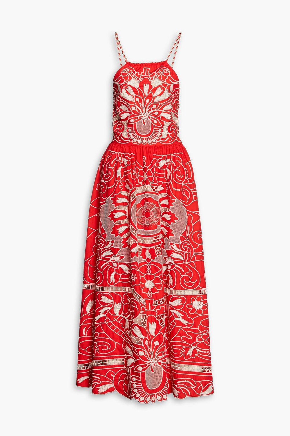 Платье миди из английской вышивки со сборками и вышивкой REDVALENTINO, красный
Платье миди из английской вышивки со сборками и вышивкой REDVALENTINO, красный