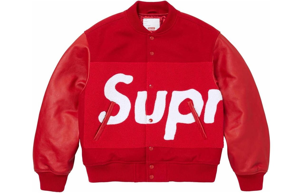Куртка университетская из синели с большим логотипом, красная Supreme, цвет Mustard
Куртка университетская из синели с большим логотипом, красная Supreme, цвет Mustard