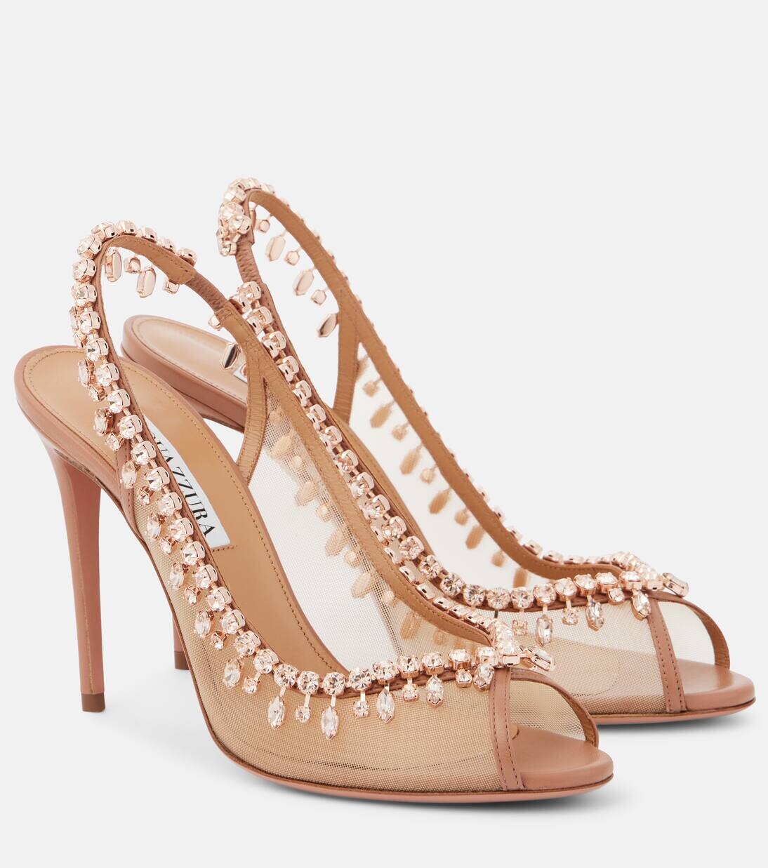 Босоножки с открытой пяткой Temptation 105 с декором Aquazzura, цвет powder pink
Босоножки с открытой пяткой Temptation 105 с декором Aquazzura, цвет powder pink