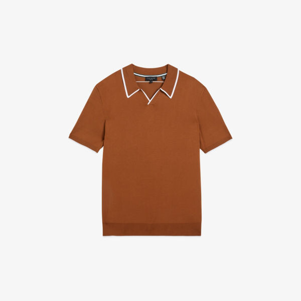 Рубашка-поло из эластичного хлопка с открытым вырезом и короткими рукавами Ted Baker, коричневый
Рубашка-поло из эластичного хлопка с открытым вырезом и короткими рукавами Ted Baker, коричневый