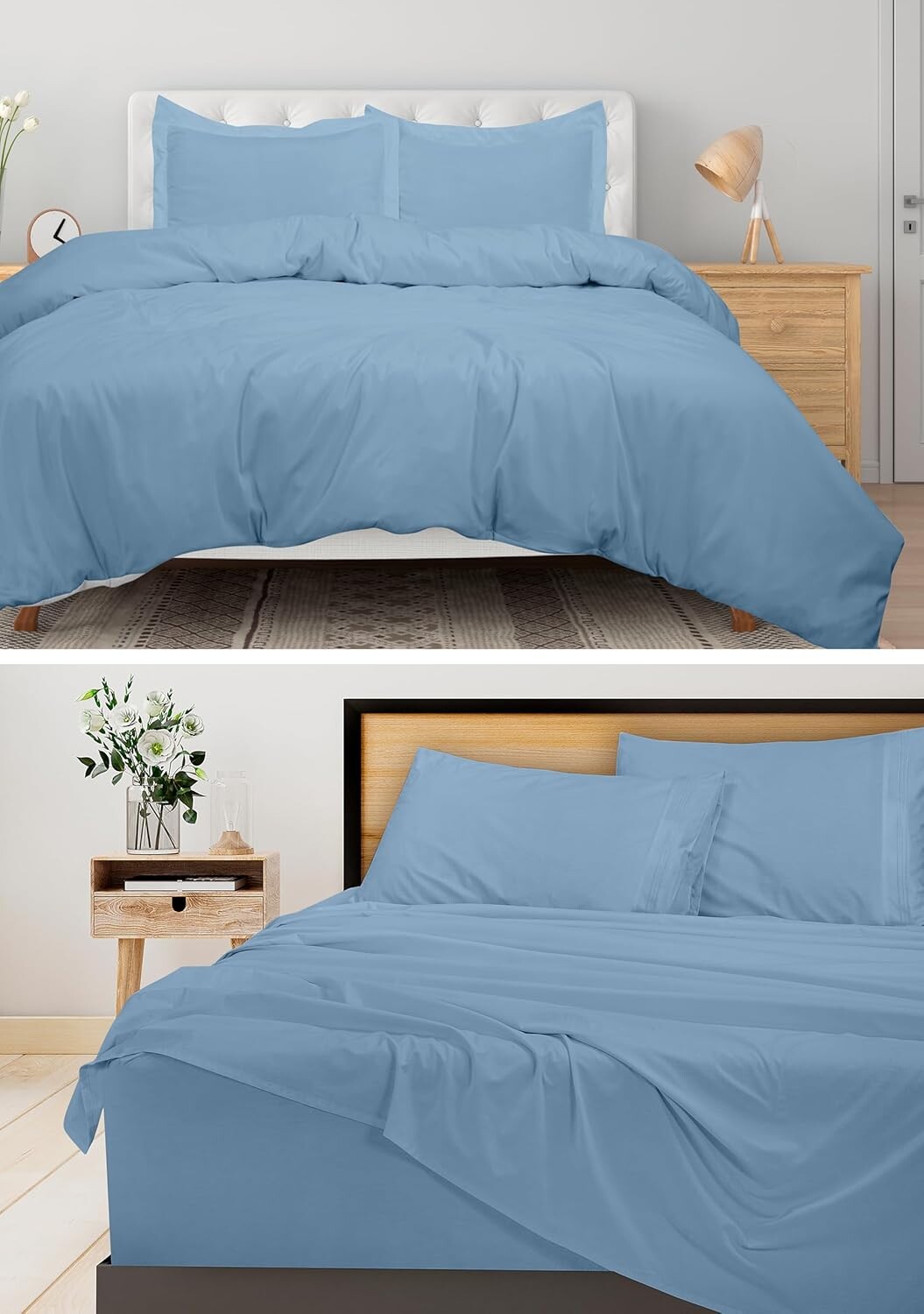 ROYALE LINENS Набор из 3 двойных простыней с 2 пододеяльниками на молнии, комплект из мягкой микрофибры 1 простыня на резинке, 1 плоская простыня, 1 наволочка и 1 двойной пододеяльник 68x90 дюймов и 1 наволочка (Twin, Lake Blue)
ROYALE LINENS Набор из 3 двойных простыней с 2 пододеяльниками на молнии, комплект из мягкой микрофибры 1 простыня на резинке, 1 плоская простыня, 1 наволочка и 1 двойной пододеяльник 68x90 дюймов и 1 наволочка (Twin, Lake Blue)