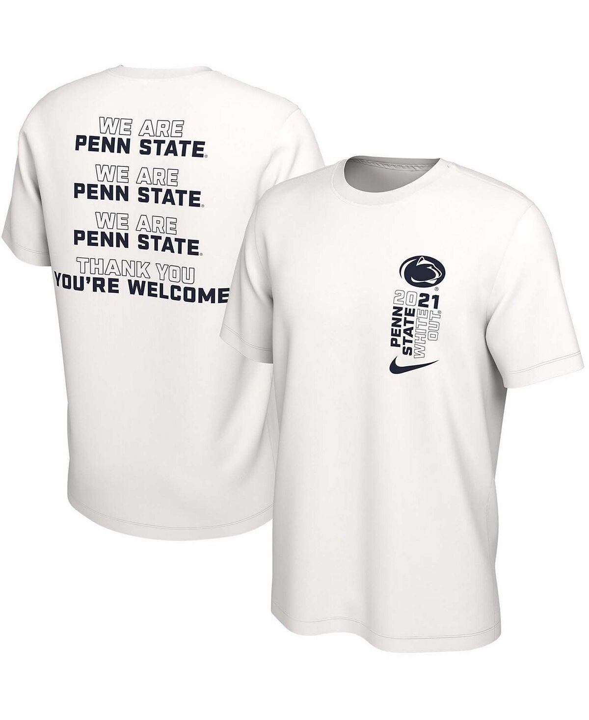 Мужская белая студенческая футболка Penn State Nittany Lions 2021 White Out Nike, Белый
Мужская белая студенческая футболка Penn State Nittany Lions 2021 White Out Nike, Белый