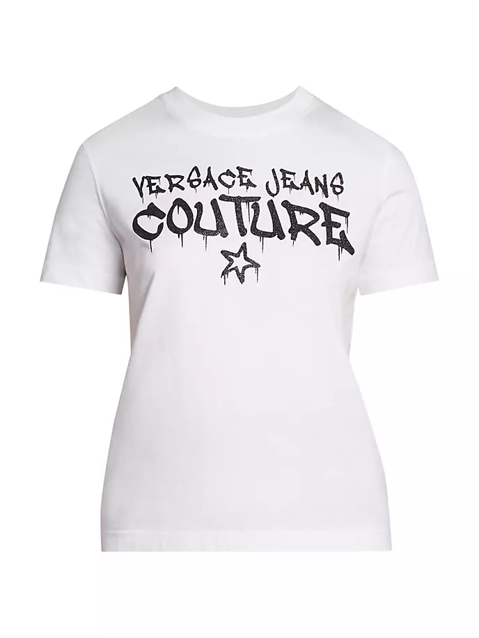 Футболка с блестящим логотипом в стиле граффити Versace Jeans Couture, белый
Футболка с блестящим логотипом в стиле граффити Versace Jeans Couture, белый