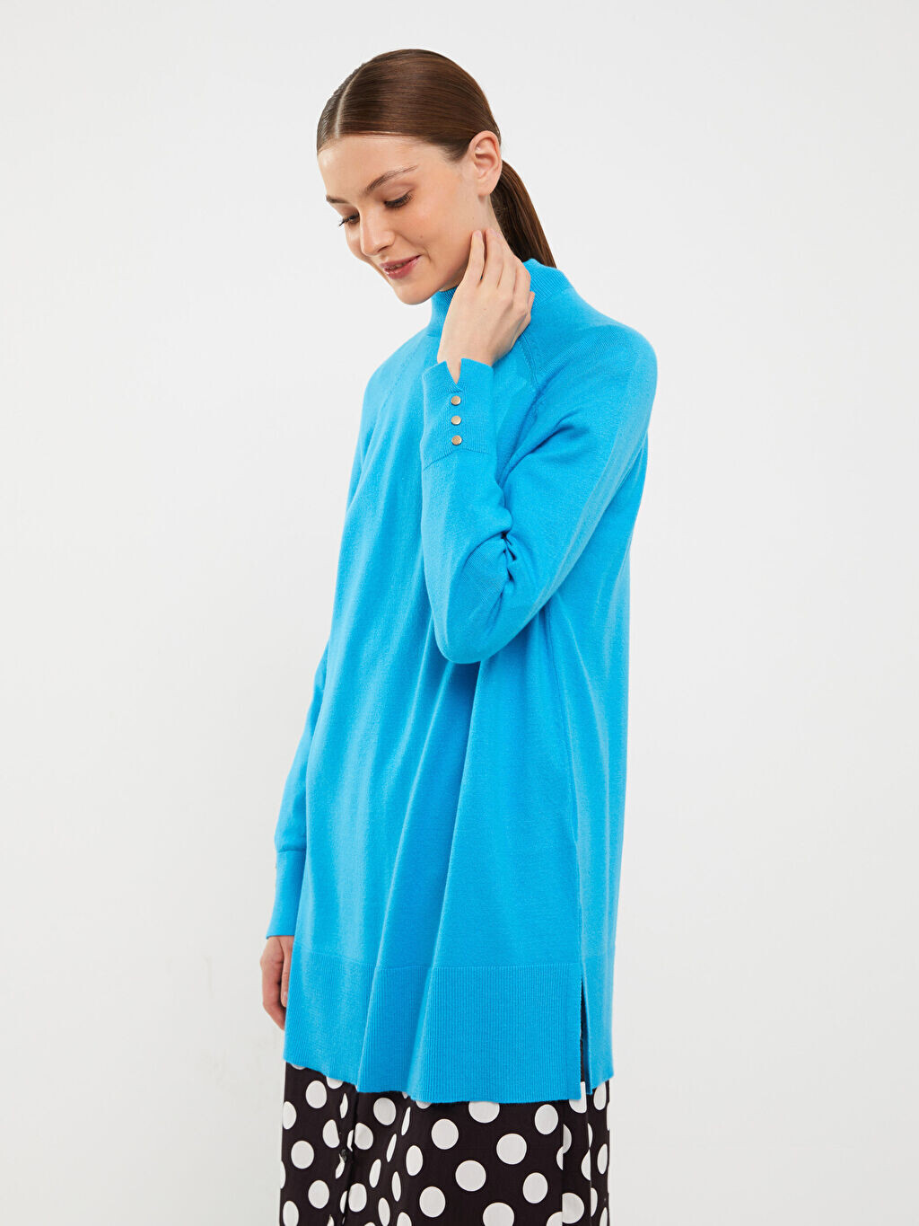 Половина водолазки прямой с длинным рукавом Женская трикотажная туника LCW Modest
Половина водолазки прямой с длинным рукавом Женская трикотажная туника LCW Modest