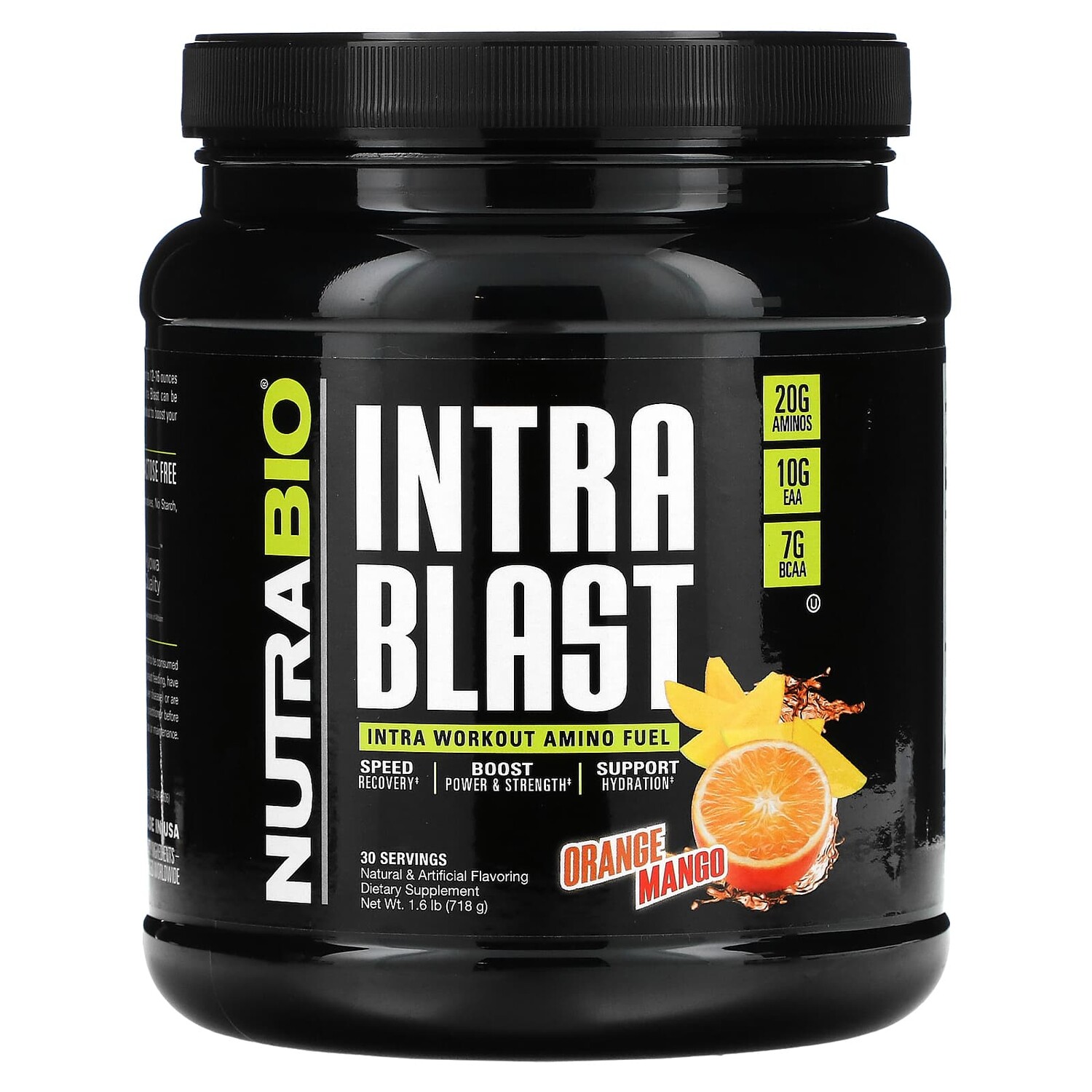 Intra Blast, заряд аминокислот во время тренировки, со вкусом апельсина и манго, 718 г (1,6 фунта), NutraBio
Intra Blast, заряд аминокислот во время тренировки, со вкусом апельсина и манго, 718 г (1,6 фунта), NutraBio