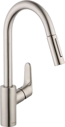 Выдвижной смеситель для кухни Hansgrohe Focus HighArc с системой PullDown, steel optic
Выдвижной смеситель для кухни Hansgrohe Focus HighArc с системой PullDown, steel optic