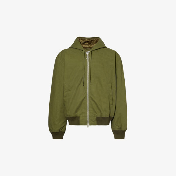 Утепленный бомбер свободного кроя с капюшоном из хлопковой парусины Acne Studios, зеленый
Утепленный бомбер свободного кроя с капюшоном из хлопковой парусины Acne Studios, зеленый