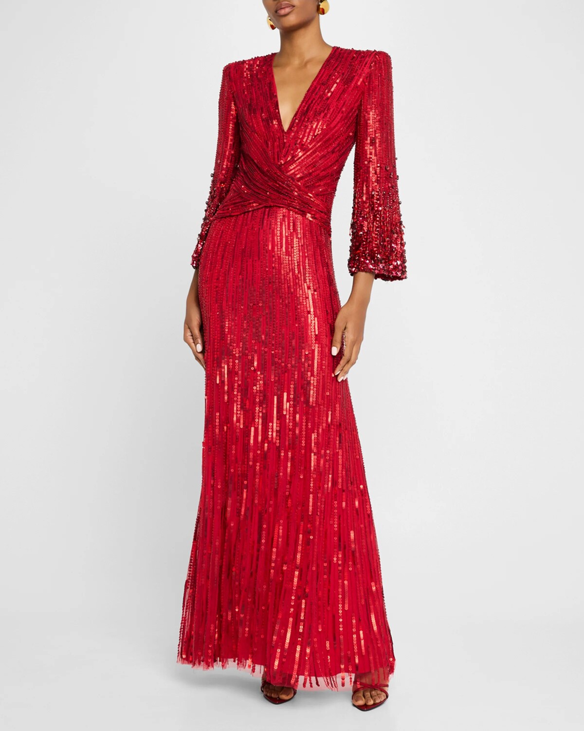 Платье Cosmos в тон с V-образным вырезом и блестками и кристаллами Jenny Packham, цвет Regency Red
Платье Cosmos в тон с V-образным вырезом и блестками и кристаллами Jenny Packham, цвет Regency Red