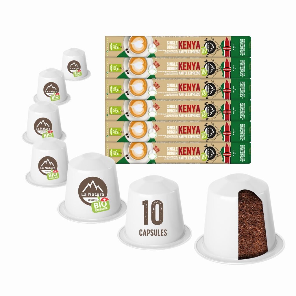 Кофе Kenya Plantations Single Origin — 60 кофейных капсул | La Natura Lifestyle Органический 306г | биологический | Совместимость с Nespresso*³ Functional Food
Кофе Kenya Plantations Single Origin — 60 кофейных капсул | La Natura Lifestyle Органический 306г | биологический | Совместимость с Nespresso*³ Functional Food