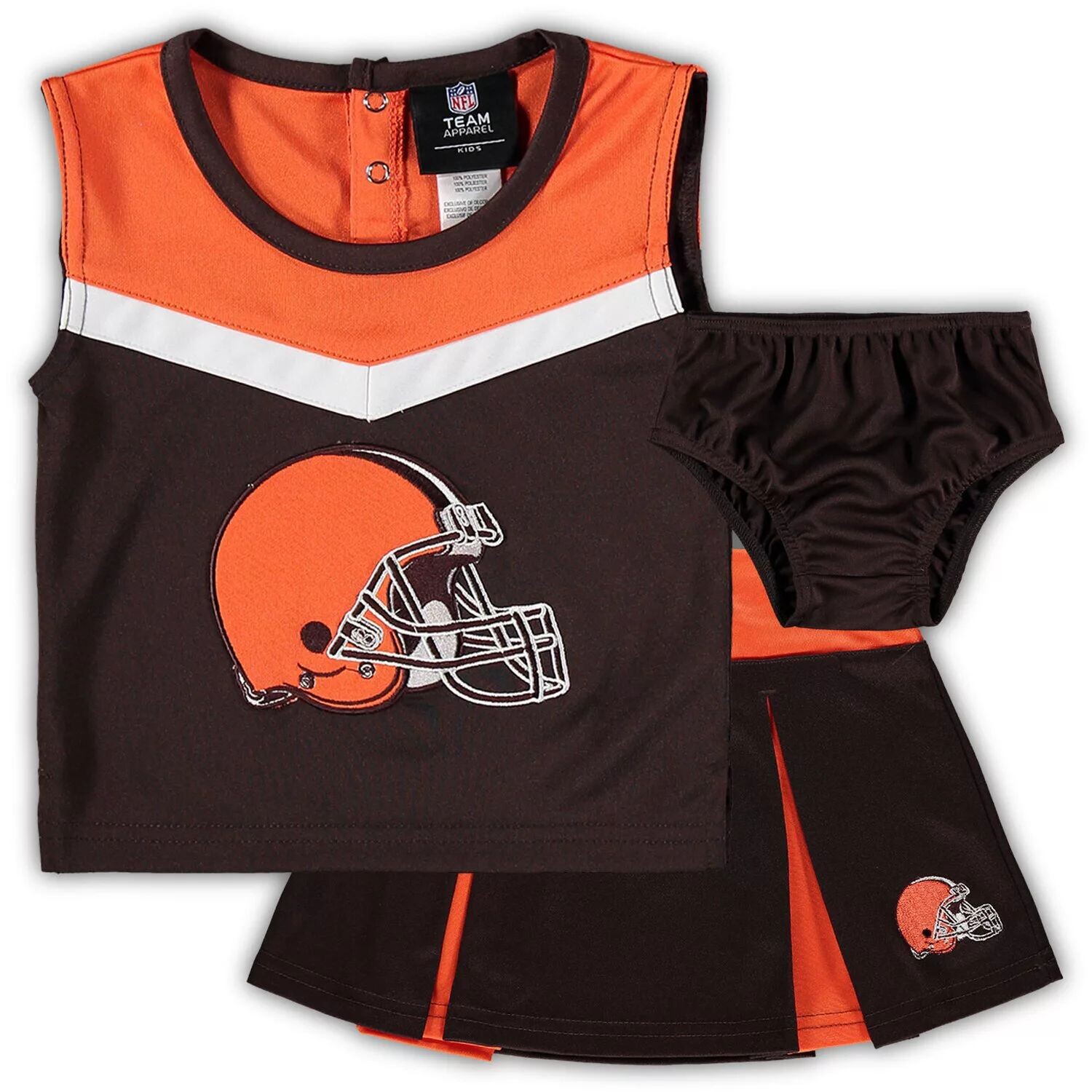 Комплект из двух предметов коричнево-оранжевого цвета Cleveland Browns Spirit Cheerleader с шароварами для малышей Outerstuff
Комплект из двух предметов коричнево-оранжевого цвета Cleveland Browns Spirit Cheerleader с шароварами для малышей Outerstuff