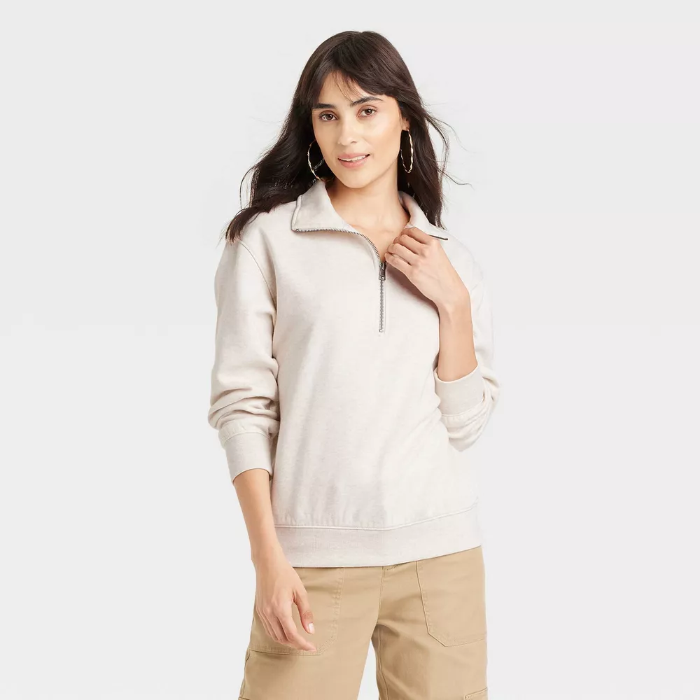 Женский свитер Leisure Studio с застежкой-молнией Quarter Zip Universal Thread, цвет Oatmeal
Женский свитер Leisure Studio с застежкой-молнией Quarter Zip Universal Thread, цвет Oatmeal