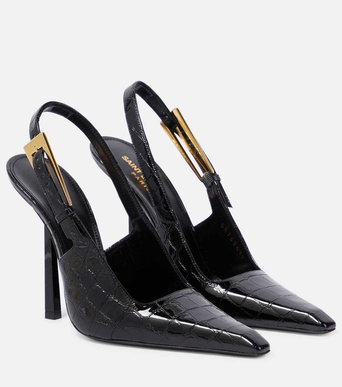 Туфли graham 115 с пяткой на пятке с тиснением под кожу крокодила Saint Laurent, черный
Туфли graham 115 с пяткой на пятке с тиснением под кожу крокодила Saint Laurent, черный
