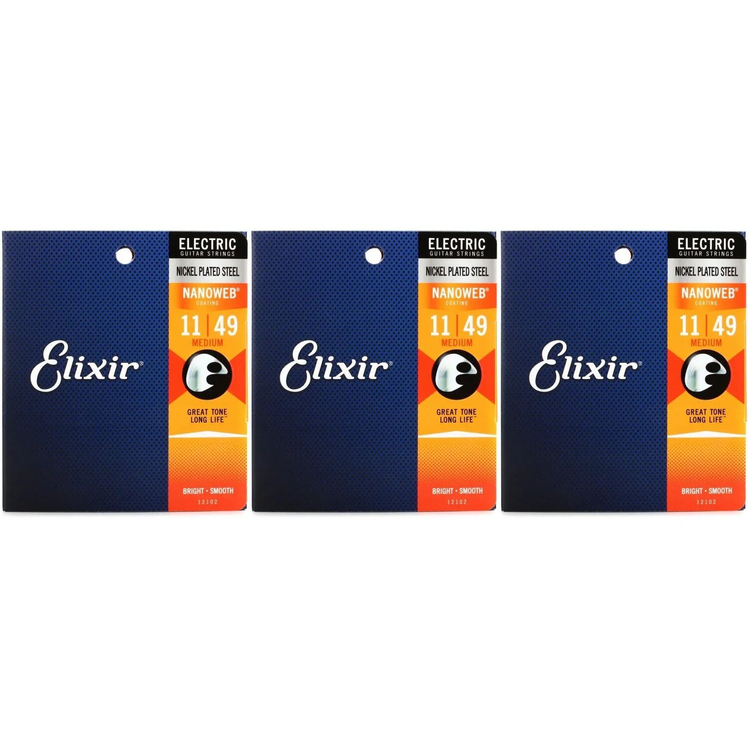 Elixir Strings 12102 Струны для электрогитары Nanoweb — .011-.049, средние (3 шт.)
Elixir Strings 12102 Струны для электрогитары Nanoweb — .011-.049, средние (3 шт.)
