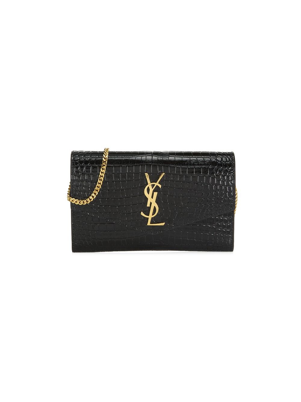 Кошелек Uptown на цепочке из блестящей кожи с тиснением под крокодила Saint Laurent
Кошелек Uptown на цепочке из блестящей кожи с тиснением под крокодила Saint Laurent