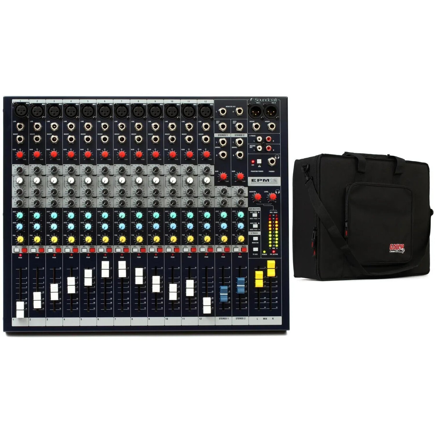 Комплект 14-канального аналогового микшера Soundcraft EPM12 и полужесткого корпуса
Комплект 14-канального аналогового микшера Soundcraft EPM12 и полужесткого корпуса