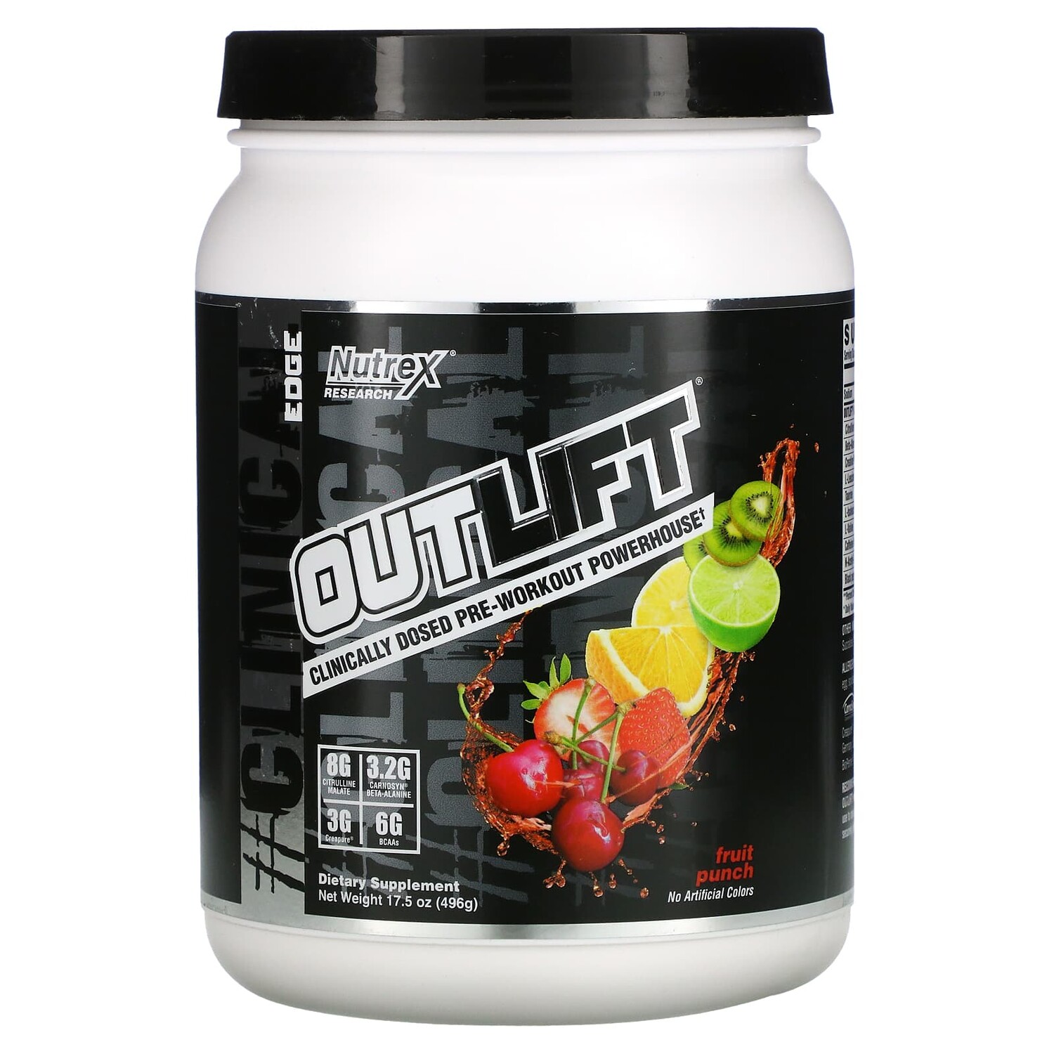 Outlift, клинически дозированный предтренировочный комплекс, фруктовый пунш, 496 г (17,5 унции), Nutrex Research
Outlift, клинически дозированный предтренировочный комплекс, фруктовый пунш, 496 г (17,5 унции), Nutrex Research
