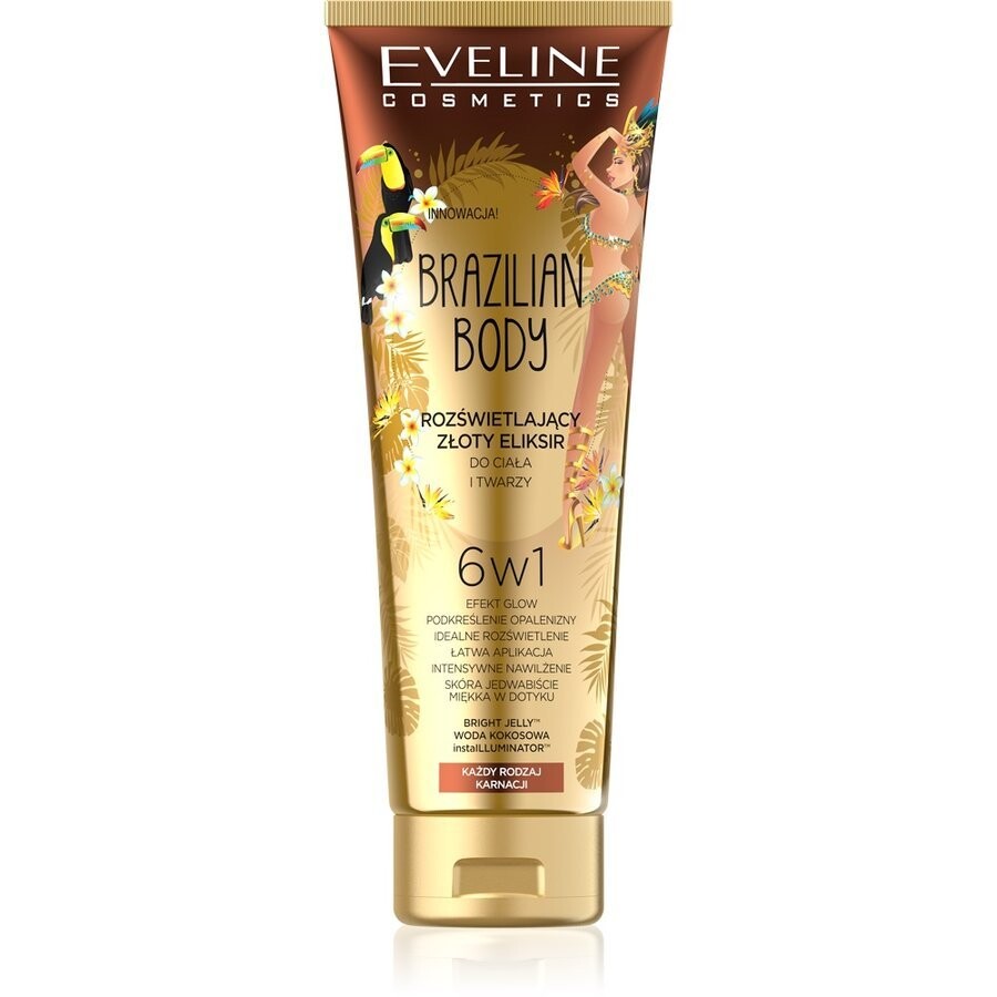 Eveline Cosmetics Brazilian Body осветляющий золотистый эликсир для тела и лица 100мл
Eveline Cosmetics Brazilian Body осветляющий золотистый эликсир для тела и лица 100мл