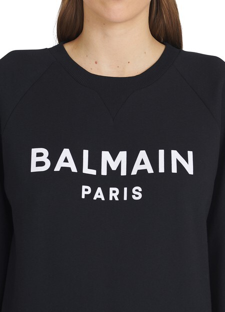 Хлопковая толстовка из эко-дизайна с флокированным логотипом Balmain Balmain
Хлопковая толстовка из эко-дизайна с флокированным логотипом Balmain Balmain