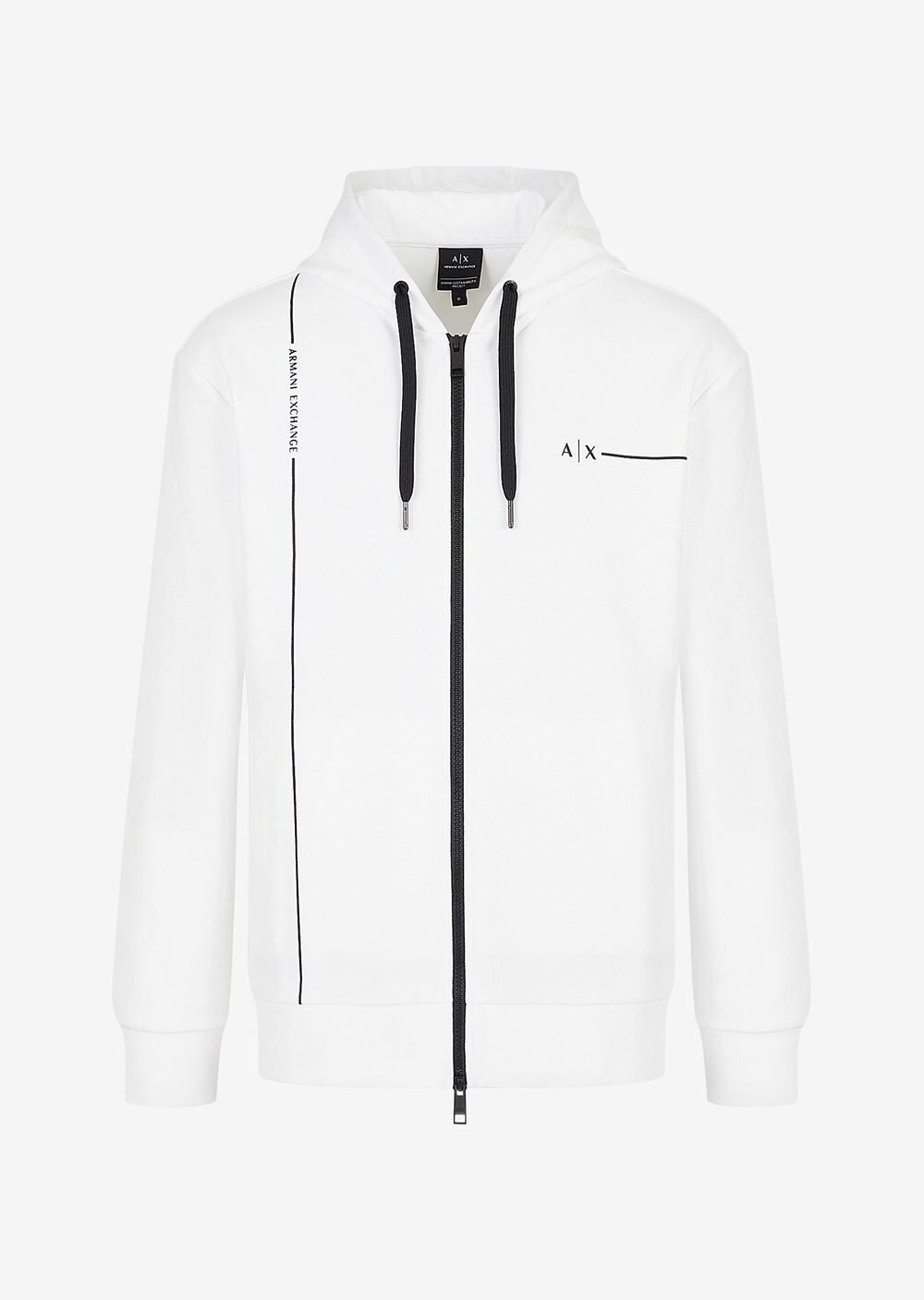 Толстовка с капюшоном на молнии из органического хлопка Armani Exchange, белый
Толстовка с капюшоном на молнии из органического хлопка Armani Exchange, белый