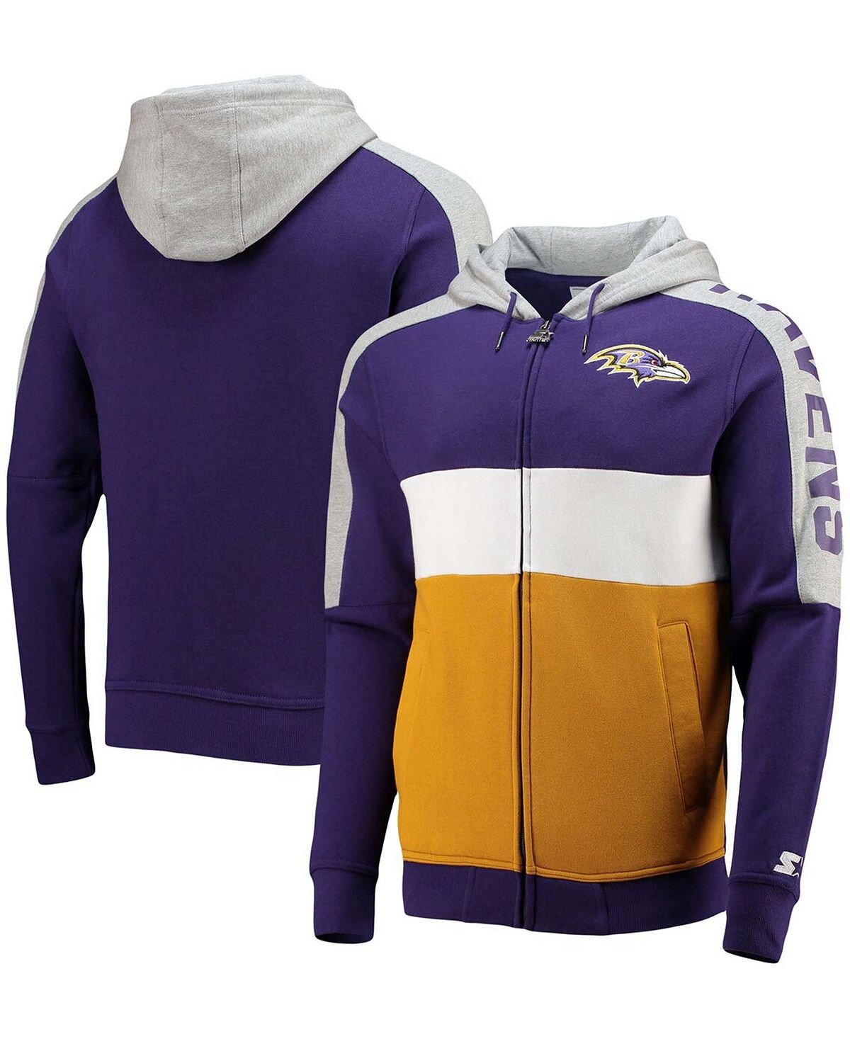 Мужская пурпурно-золотистая толстовка с капюшоном baltimore ravens playoffs color block с молнией во всю длину Starter, мульти
Мужская пурпурно-золотистая толстовка с капюшоном baltimore ravens playoffs color block с молнией во всю длину Starter, мульти