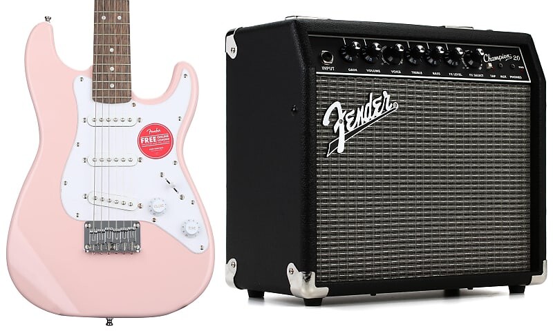 Squier Mini Strat Electric Guitar - Shell Pink с Laurel накладками на гриф в комплекте с Fender Champion 20 1x8 дюймов 20-ваттный комбоусилитель Fender + Squier 2330200000=1 0370121556=1
Squier Mini Strat Electric Guitar - Shell Pink с Laurel накладками на гриф в комплекте с Fender Champion 20 1x8 дюймов 20-ваттный комбоусилитель Fender + Squier 2330200000=1 0370121556=1