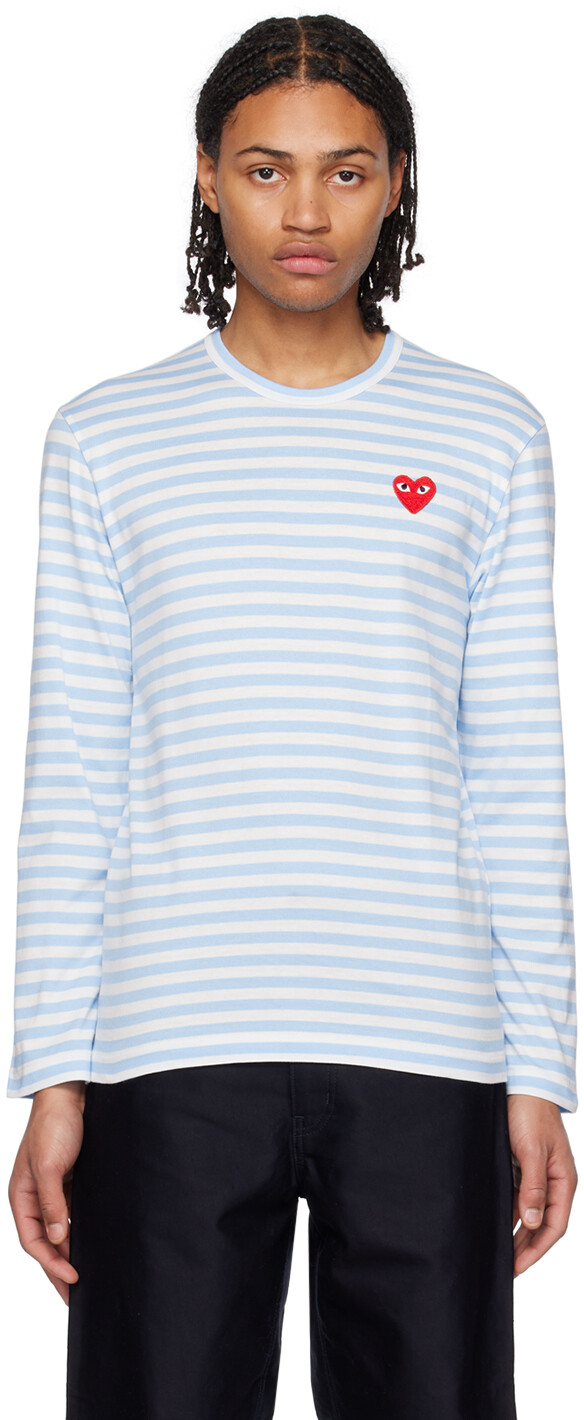 Сине-белая футболка с длинным рукавом с сердечками Comme des Garçons Play, Белый
Сине-белая футболка с длинным рукавом с сердечками Comme des Garçons Play, Белый