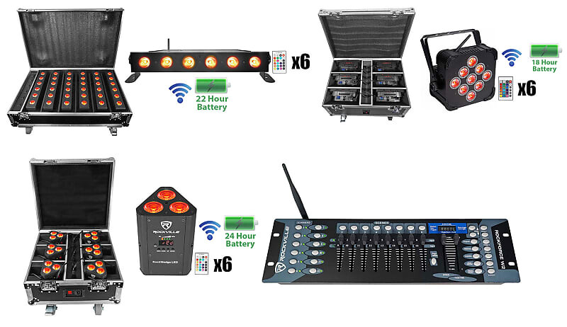 6 Rockville BEST PAR+BEST STRIP+ROCKWEDGE Wireless DMX Battery Lights+Контроллер Strip Pack+PAR PACK+WEDGE PACK
6 Rockville BEST PAR+BEST STRIP+ROCKWEDGE Wireless DMX Battery Lights+Контроллер Strip Pack+PAR PACK+WEDGE PACK