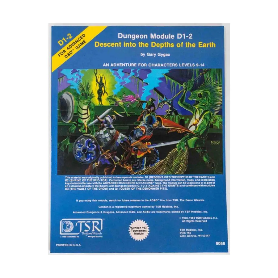 Модуль Descent into the Depths of the Earth (D1-2 Edition, POD, Standard Color), Advanced Dungeons & Dragons (1st Edition) - Modules & Adventures - D, G & Q Series
Модуль Descent into the Depths of the Earth (D1-2 Edition, POD, Standard Color), Advanced Dungeons & Dragons (1st Edition) - Modules & Adventures - D, G & Q Series