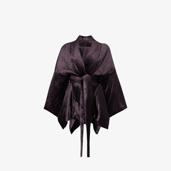 Бархатный жакет с шалевым воротником и завязкой на талии Rick Owens, фиолетовый
Бархатный жакет с шалевым воротником и завязкой на талии Rick Owens, фиолетовый