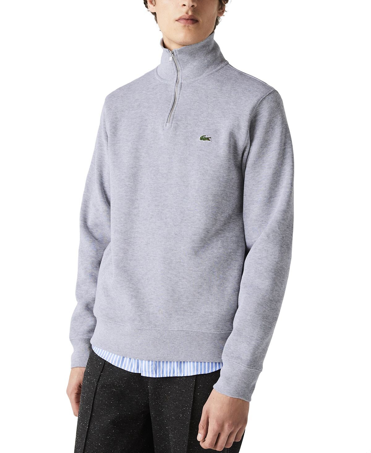 Мужская однотонная толстовка в рубчик с интерлоком и молнией на четверть Lacoste, мульти
Мужская однотонная толстовка в рубчик с интерлоком и молнией на четверть Lacoste, мульти