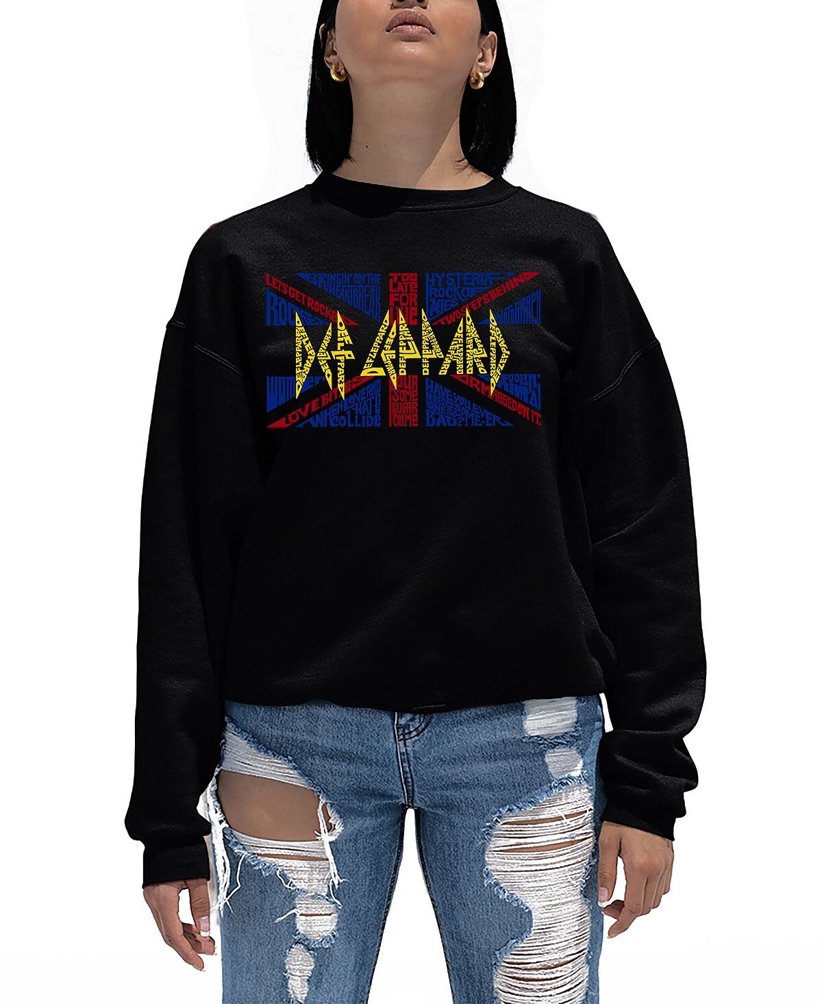 Женская толстовка word art с круглым вырезом - топ def leppard LA Pop Art, черный
Женская толстовка word art с круглым вырезом - топ def leppard LA Pop Art, черный