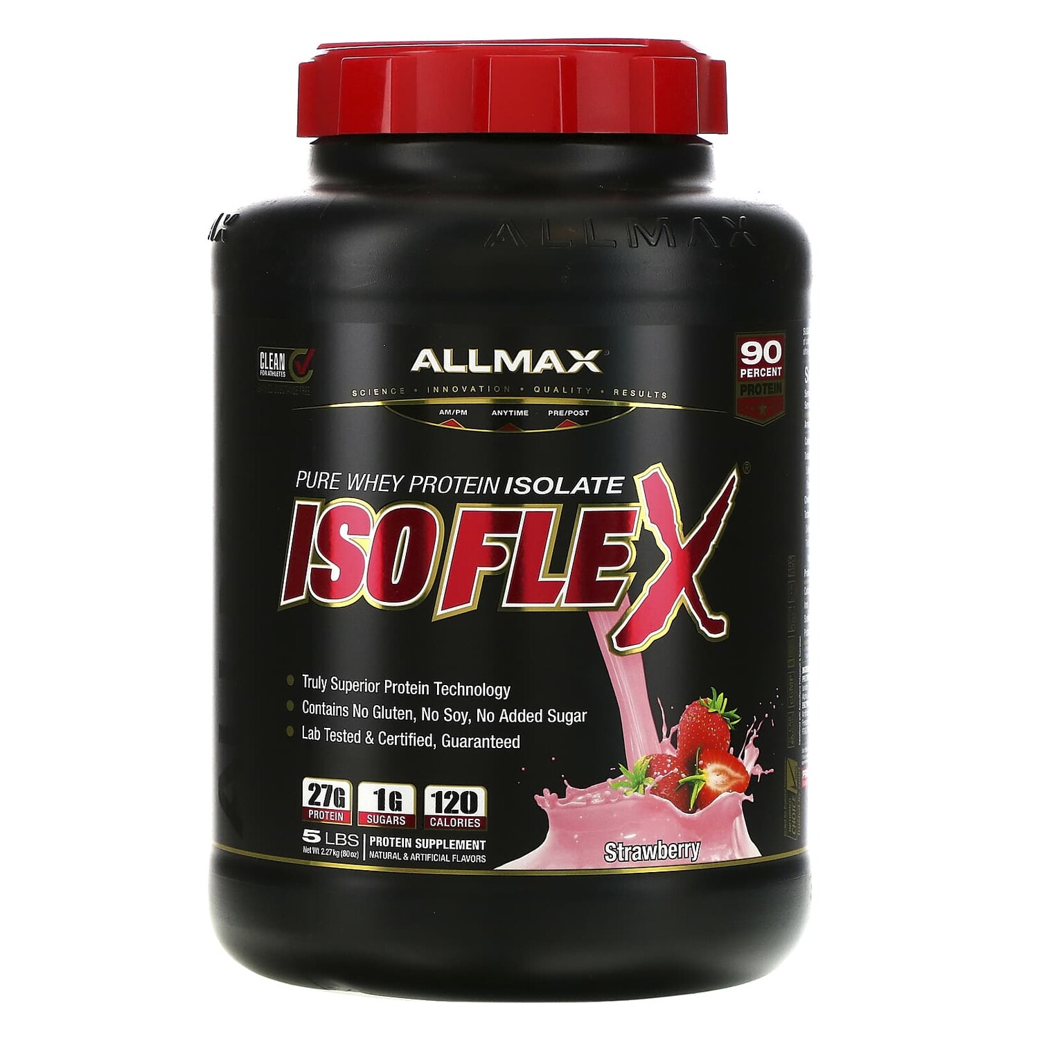 Isoflex, 100% ультра чистый изолят сывороточного протеина (технология ионной фильтрации), клубника, 5 фунтов (2,27 кг), ALLMAX
Isoflex, 100% ультра чистый изолят сывороточного протеина (технология ионной фильтрации), клубника, 5 фунтов (2,27 кг), ALLMAX
