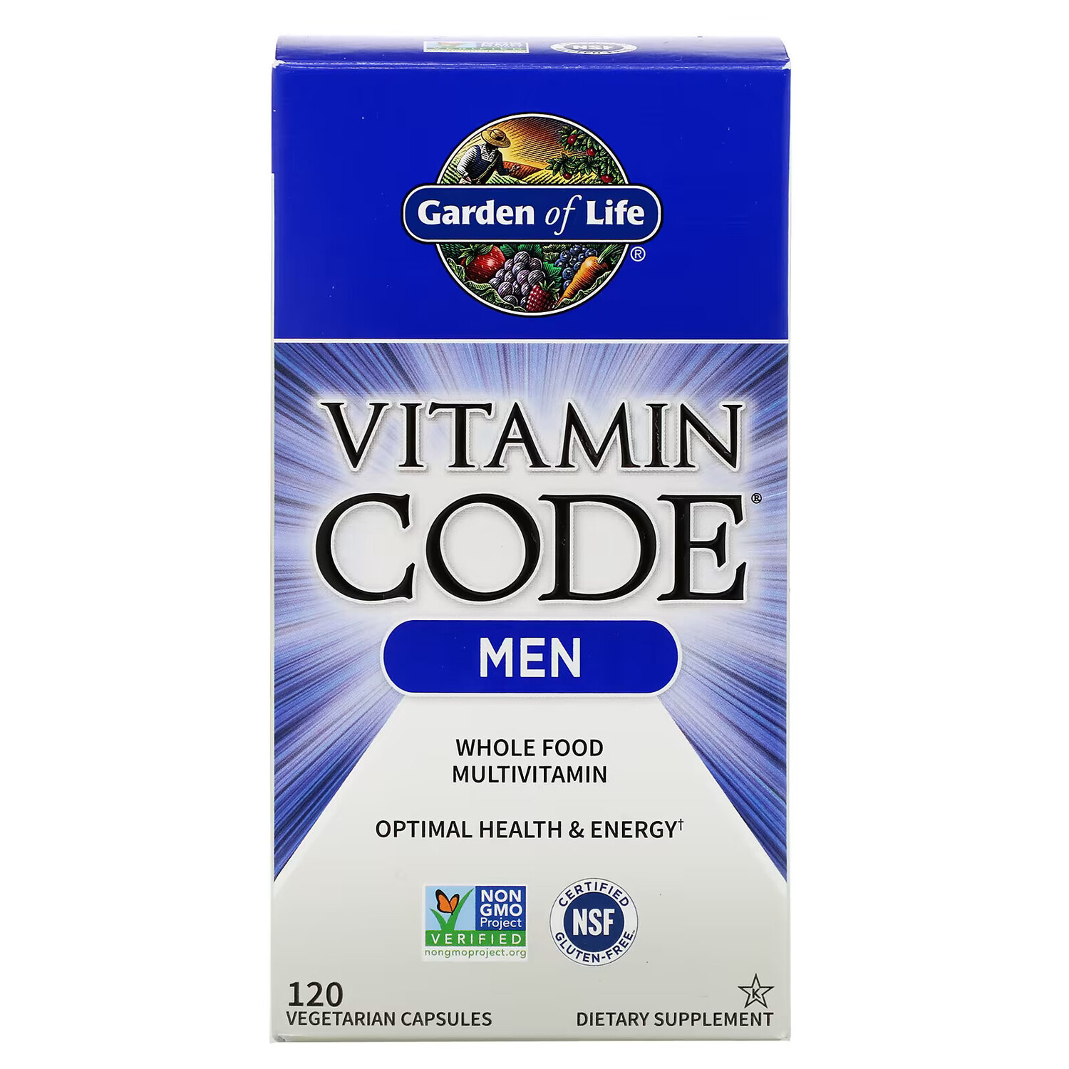 Garden of Life, Vitamin Code, мультивитамины из цельных продуктов для мужчин, 120 вегетарианских капсул
Garden of Life, Vitamin Code, мультивитамины из цельных продуктов для мужчин, 120 вегетарианских капсул