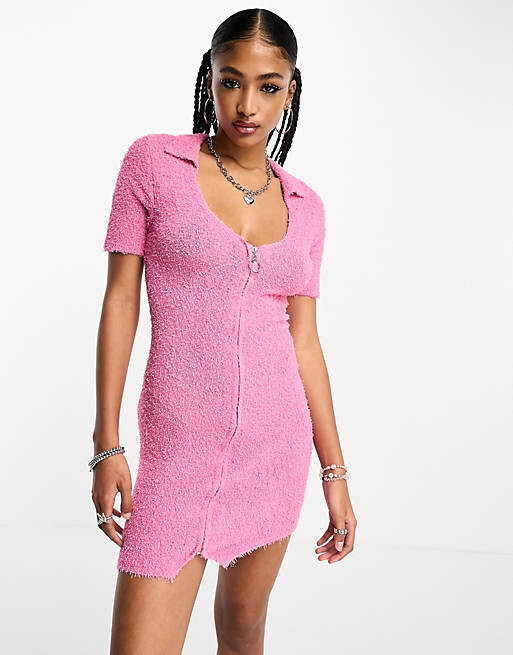 Мини-платье ASOS DESIGN с молнией из фактурной пряжи розового цвета, Розовый
Мини-платье ASOS DESIGN с молнией из фактурной пряжи розового цвета, Розовый