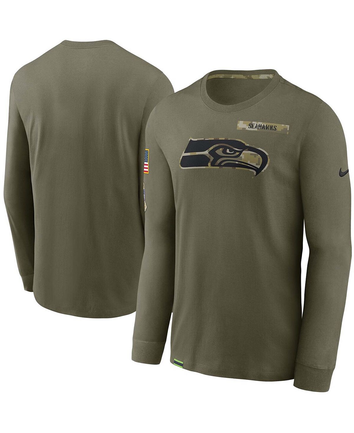 Мужская оливковая футболка с длинным рукавом seattle seahawks 2021 salute to service performance Nike
Мужская оливковая футболка с длинным рукавом seattle seahawks 2021 salute to service performance Nike