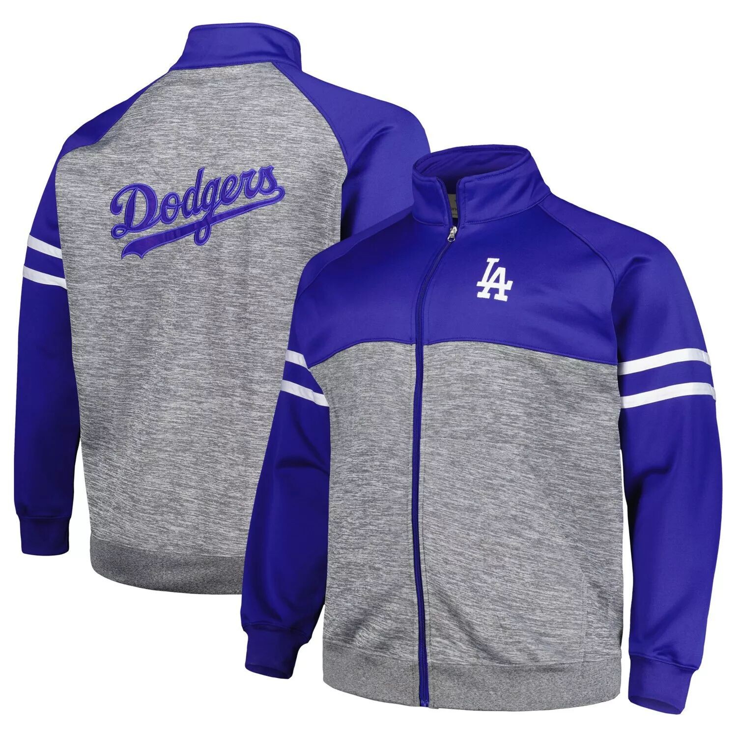 Мужская спортивная куртка с молнией во всю длину реглан Royal/Heather Grey Los Angeles Dodgers Big & Tall
Мужская спортивная куртка с молнией во всю длину реглан Royal/Heather Grey Los Angeles Dodgers Big & Tall