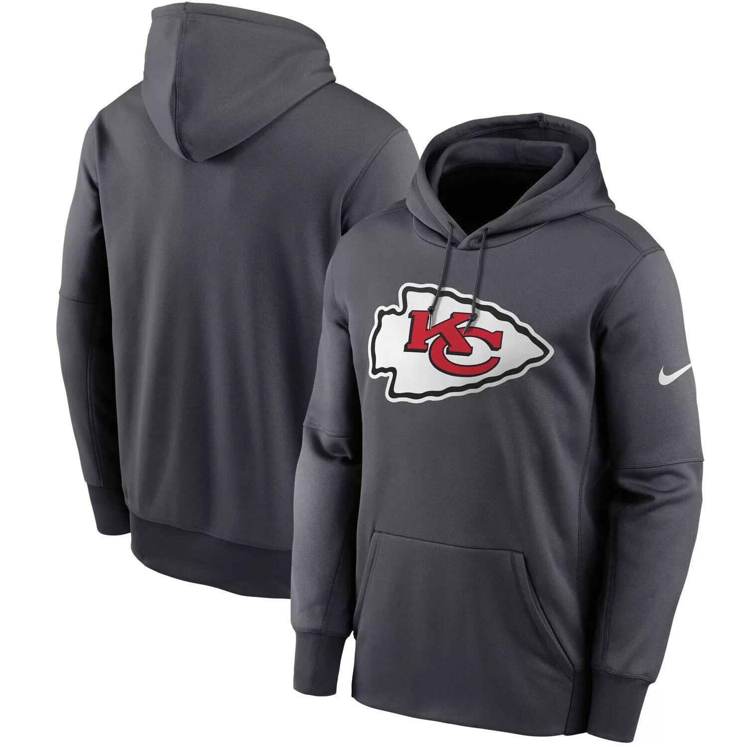 Мужская темно-серая толстовка с капюшоном Kansas City Chiefs Primary Logo Therma Nike, Серый
Мужская темно-серая толстовка с капюшоном Kansas City Chiefs Primary Logo Therma Nike, Серый