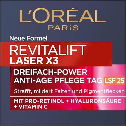 Дневной крем Paris с SPF 25, укрепляющий и придающий объем антивозрастной уход за лицом с тройным эффектом, гиалуроновой кислотой, витамином С и про-ретинолом Revitalift Laser X3 50 мл, L'Oreal
Дневной крем Paris с SPF 25, укрепляющий и придающий объем антивозрастной уход за лицом с тройным эффектом, гиалуроновой кислотой, витамином С и про-ретинолом Revitalift Laser X3 50 мл, L'Oreal