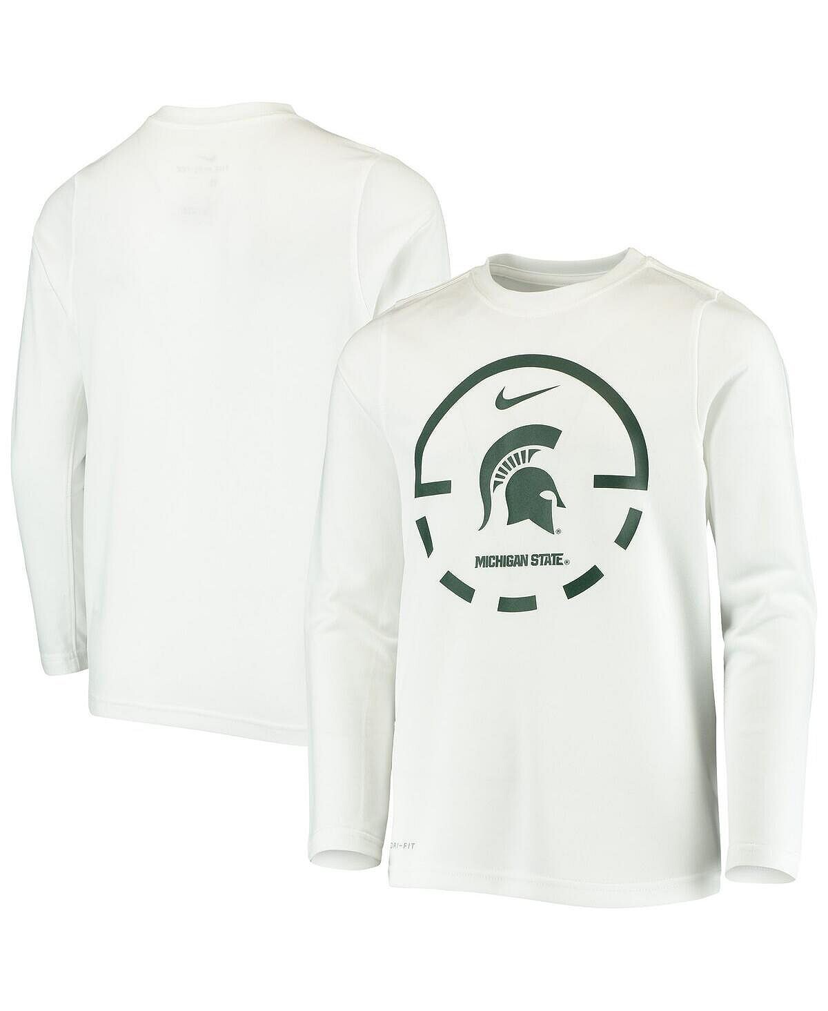 Белая футболка с длинными рукавами Big Boys Michigan State Spartans Basketball Legend Performance Nike
Белая футболка с длинными рукавами Big Boys Michigan State Spartans Basketball Legend Performance Nike