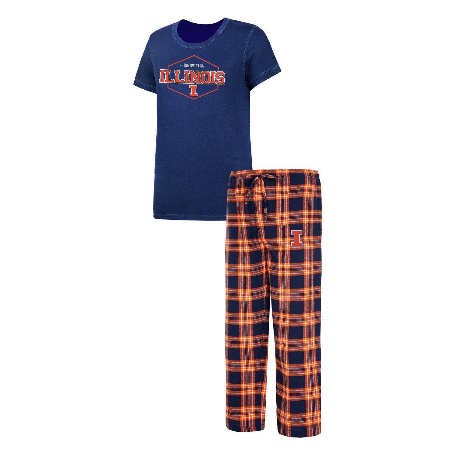 Женская футболка Concepts Sport темно-синего/оранжевого цвета с надписью Illinois Fighting Illini и фланелевыми брюками, комплект для сна
Женская футболка Concepts Sport темно-синего/оранжевого цвета с надписью Illinois Fighting Illini и фланелевыми брюками, комплект для сна