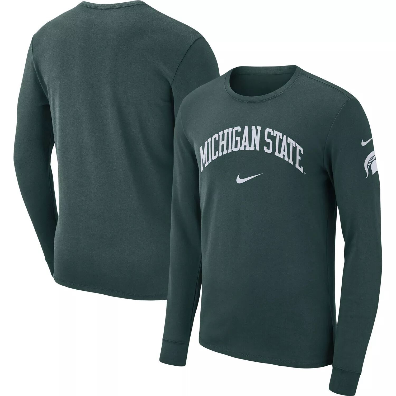 Мужская зеленая футболка с длинным рукавом Michigan State Spartans Arch 2-Hit Nike, Зеленый
Мужская зеленая футболка с длинным рукавом Michigan State Spartans Arch 2-Hit Nike, Зеленый