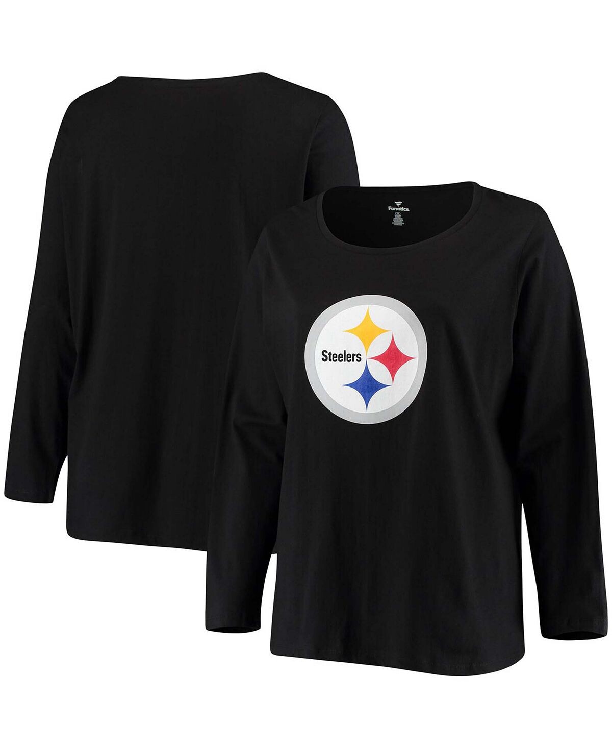 Женская черная футболка с длинным рукавом с логотипом больших размеров Pittsburgh Steelers Primary Fanatics, черный
Женская черная футболка с длинным рукавом с логотипом больших размеров Pittsburgh Steelers Primary Fanatics, черный