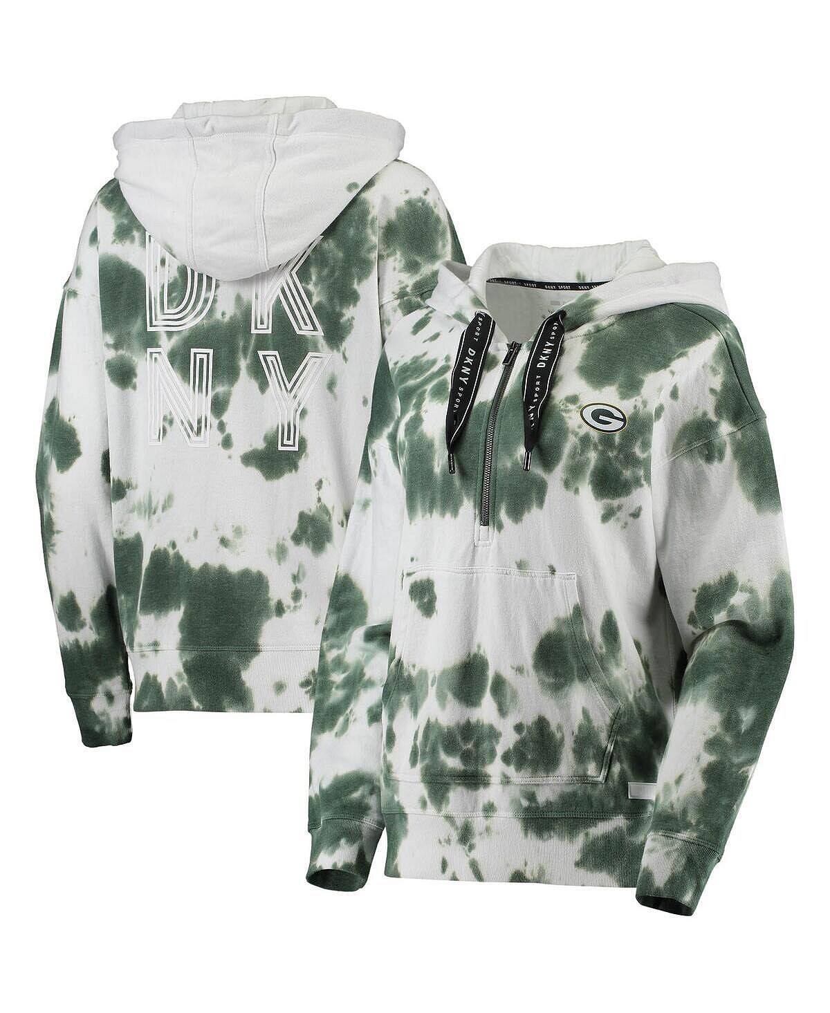 Женская бело-зеленая толстовка с капюшоном Green Bay Packers Dakota Oversized с молнией до половины длины и принтом тай-дай DKNY
Женская бело-зеленая толстовка с капюшоном Green Bay Packers Dakota Oversized с молнией до половины длины и принтом тай-дай DKNY